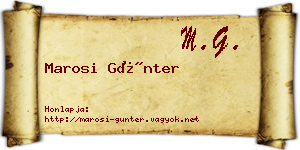 Marosi Günter névjegykártya